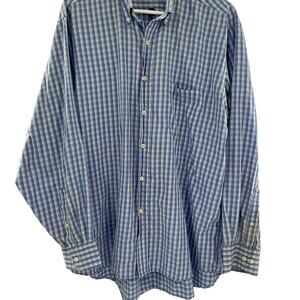 Chaps Blue plaid button up XL